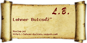 Lehner Bulcsú névjegykártya